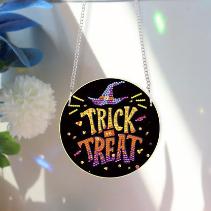 Halloween Trick Or Treat Special Shape Diamond Painting Art Pendants for Home
