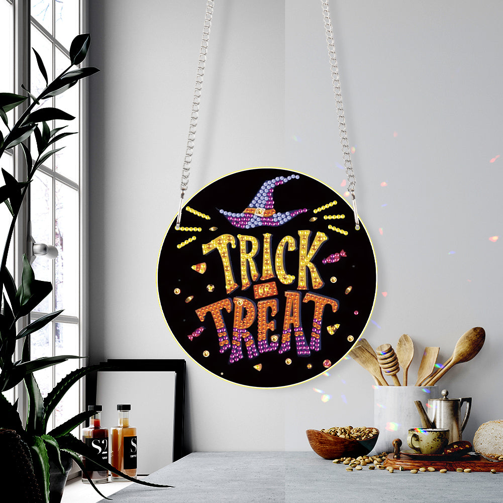 Halloween Trick Or Treat Special Shape Diamond Painting Art Pendants for Home