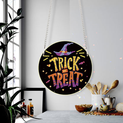 Halloween Trick Or Treat Special Shape Diamond Painting Art Pendants for Home