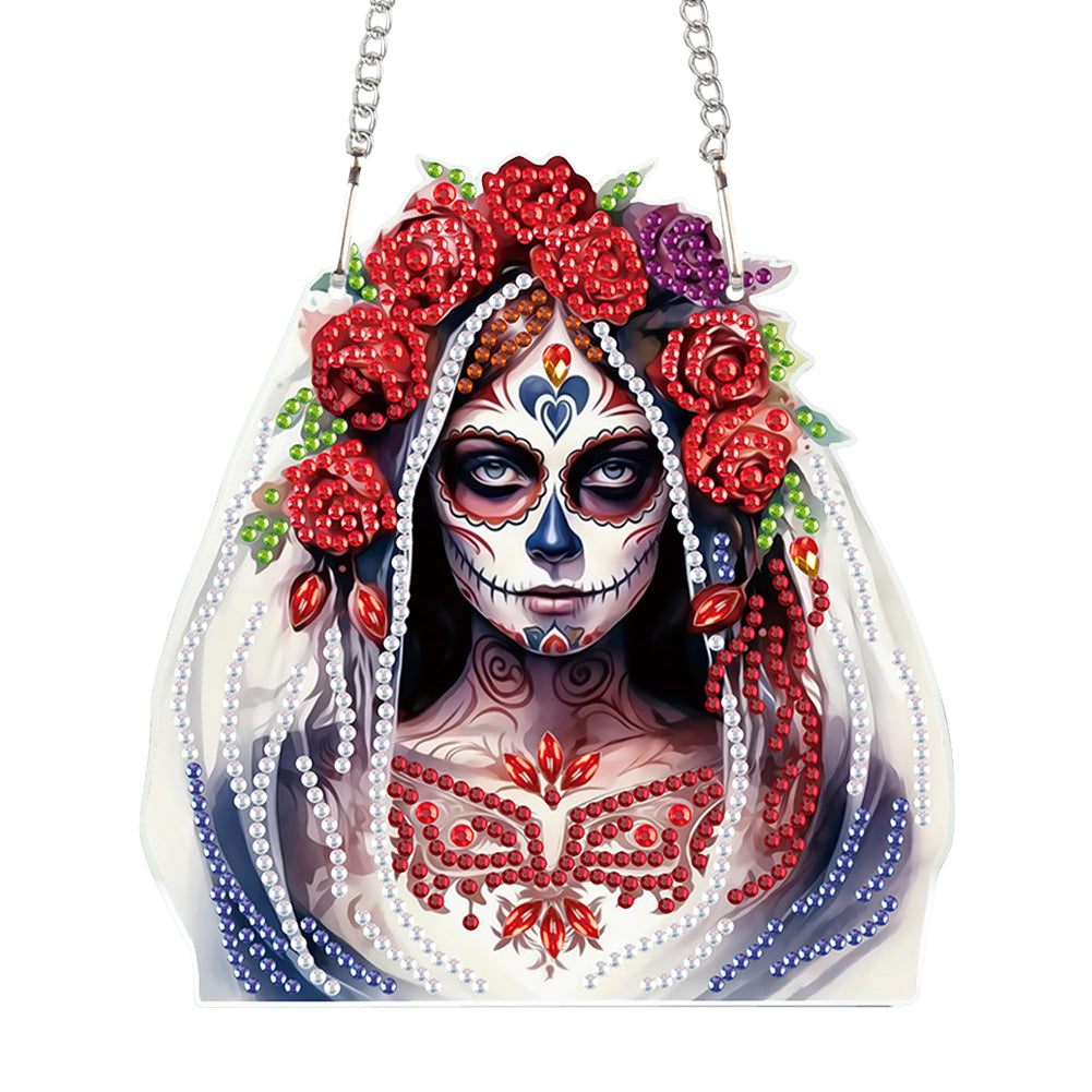 Halloween Skeleton Special Shape Diamond Painting Art Pendants for Wall Decor