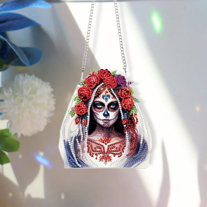 Halloween Skeleton Special Shape Diamond Painting Art Pendants for Wall Decor