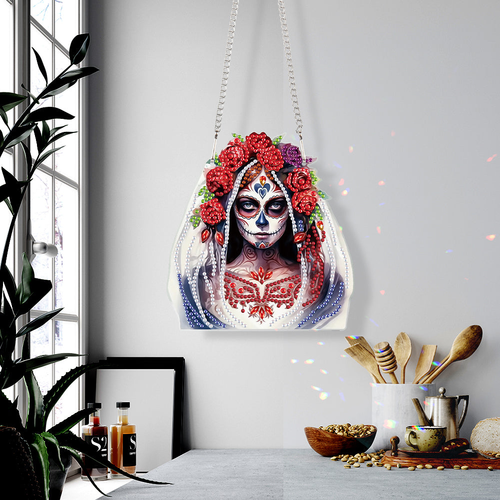 Halloween Skeleton Special Shape Diamond Painting Art Pendants for Wall Decor