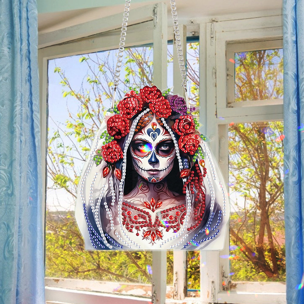 Halloween Skeleton Special Shape Diamond Painting Art Pendants for Wall Decor