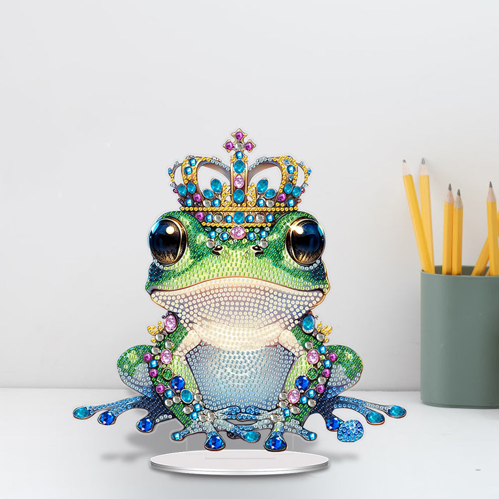 Acrylic Frog Prince Diamond Painting Desktop Ornaments Bedroom Table Decor