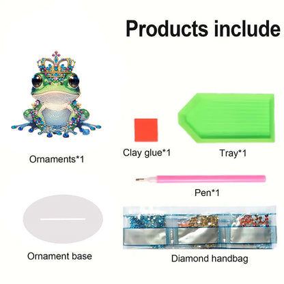 Acrylic Frog Prince Diamond Painting Desktop Ornaments Bedroom Table Decor