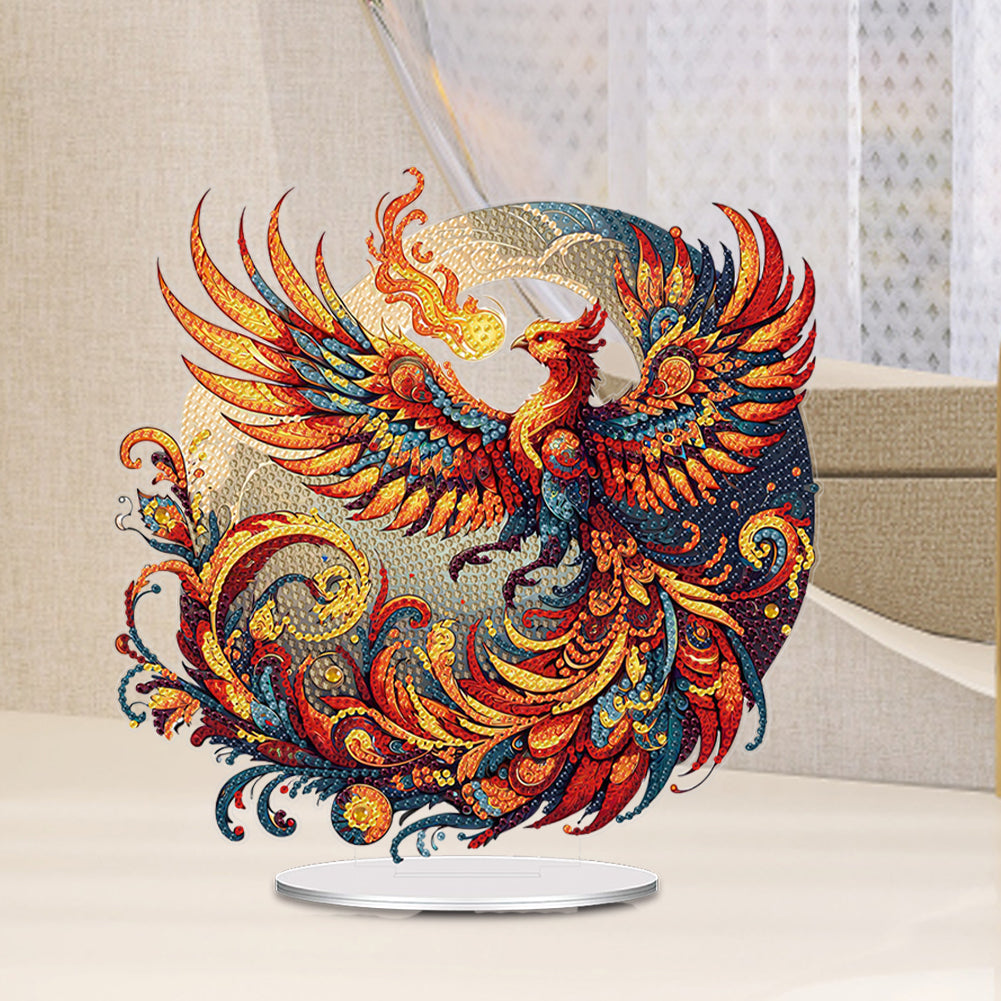 Acrylic Phoenix Diamond Painting Desktop Ornaments Bedroom Table Decor