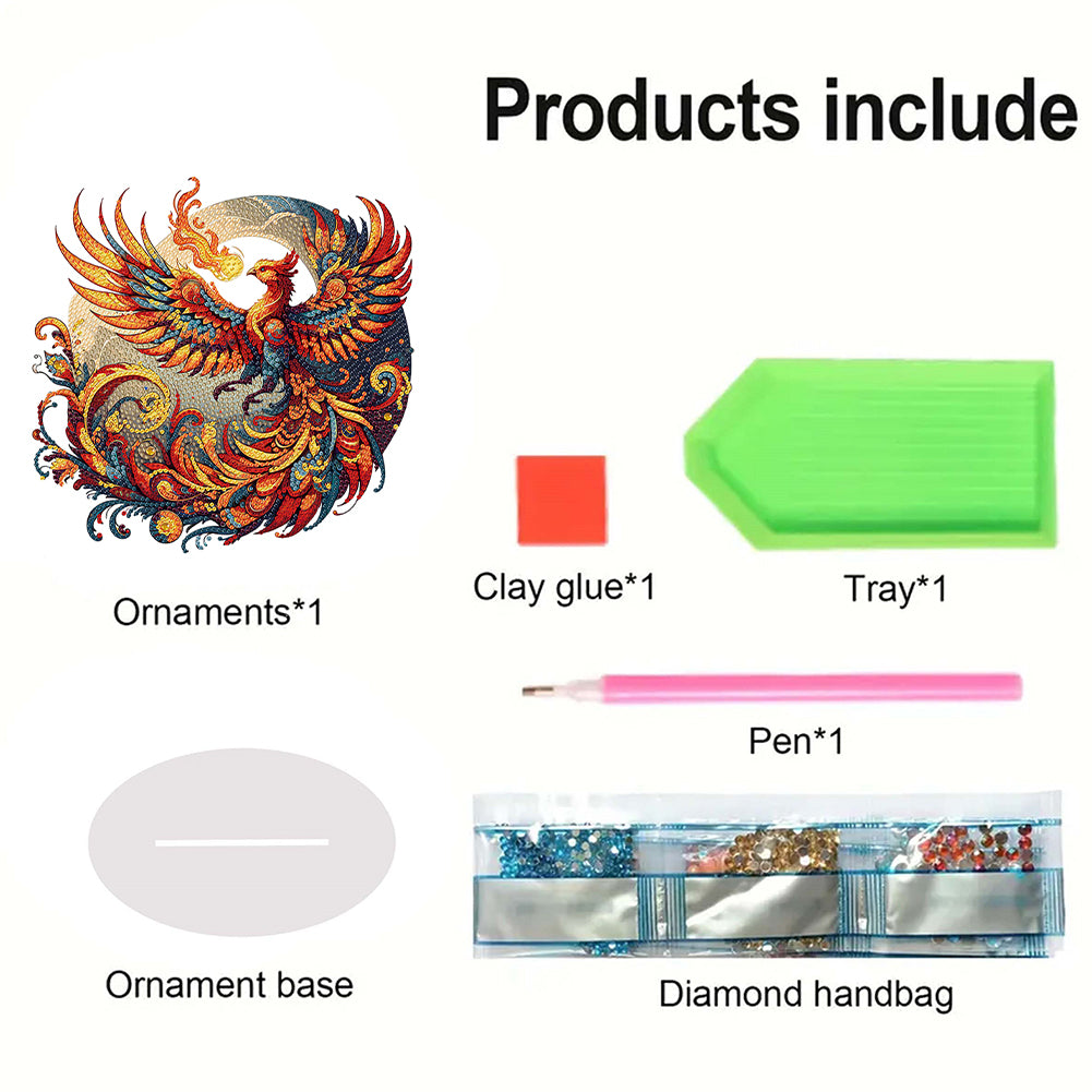 Acrylic Phoenix Diamond Painting Desktop Ornaments Bedroom Table Decor