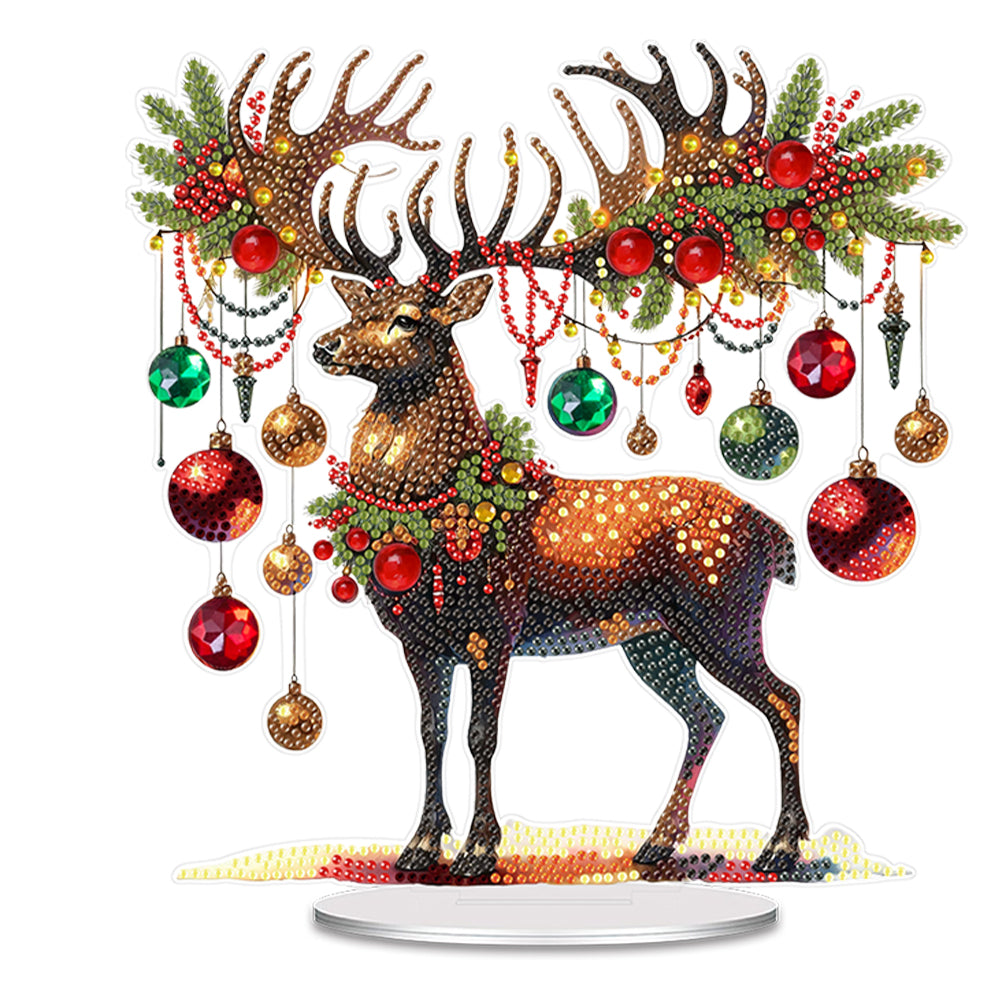 Acrylic Christmas Elk Diamond Painting Desktop Ornaments Bedroom Table Decor