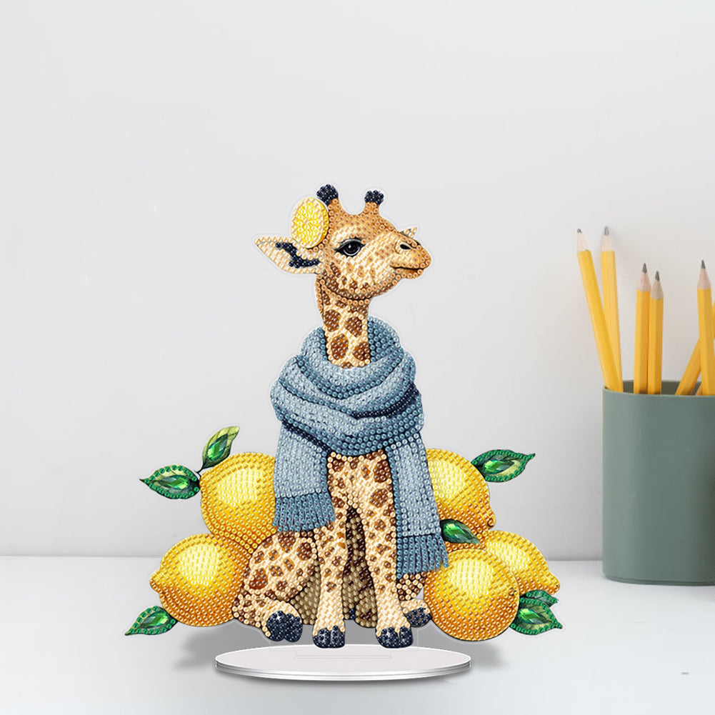 Acrylic Lemon Giraffe Diamond Painting Desktop Ornaments Bedroom Table Decor