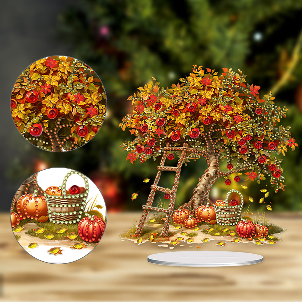 Special Shape Autumn Fruit Tree Desktop Diamond Art Kits Bedroom Table Decor