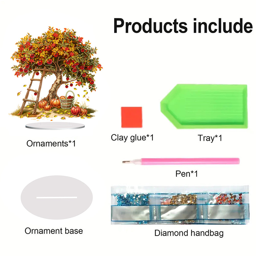 Special Shape Autumn Fruit Tree Desktop Diamond Art Kits Bedroom Table Decor