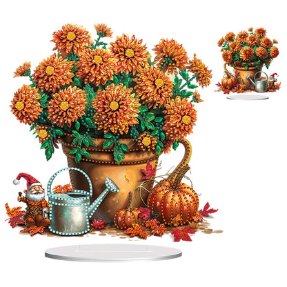 Special Shape Autumn Flower Desktop Diamond Art Kits Bedroom Table Decor