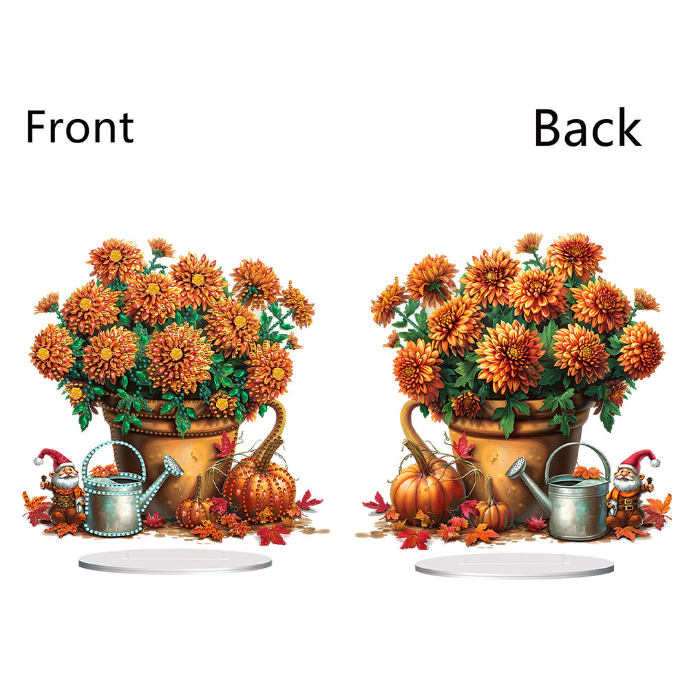 Special Shape Autumn Flower Desktop Diamond Art Kits Bedroom Table Decor
