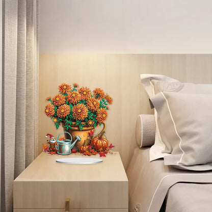 Special Shape Autumn Flower Desktop Diamond Art Kits Bedroom Table Decor