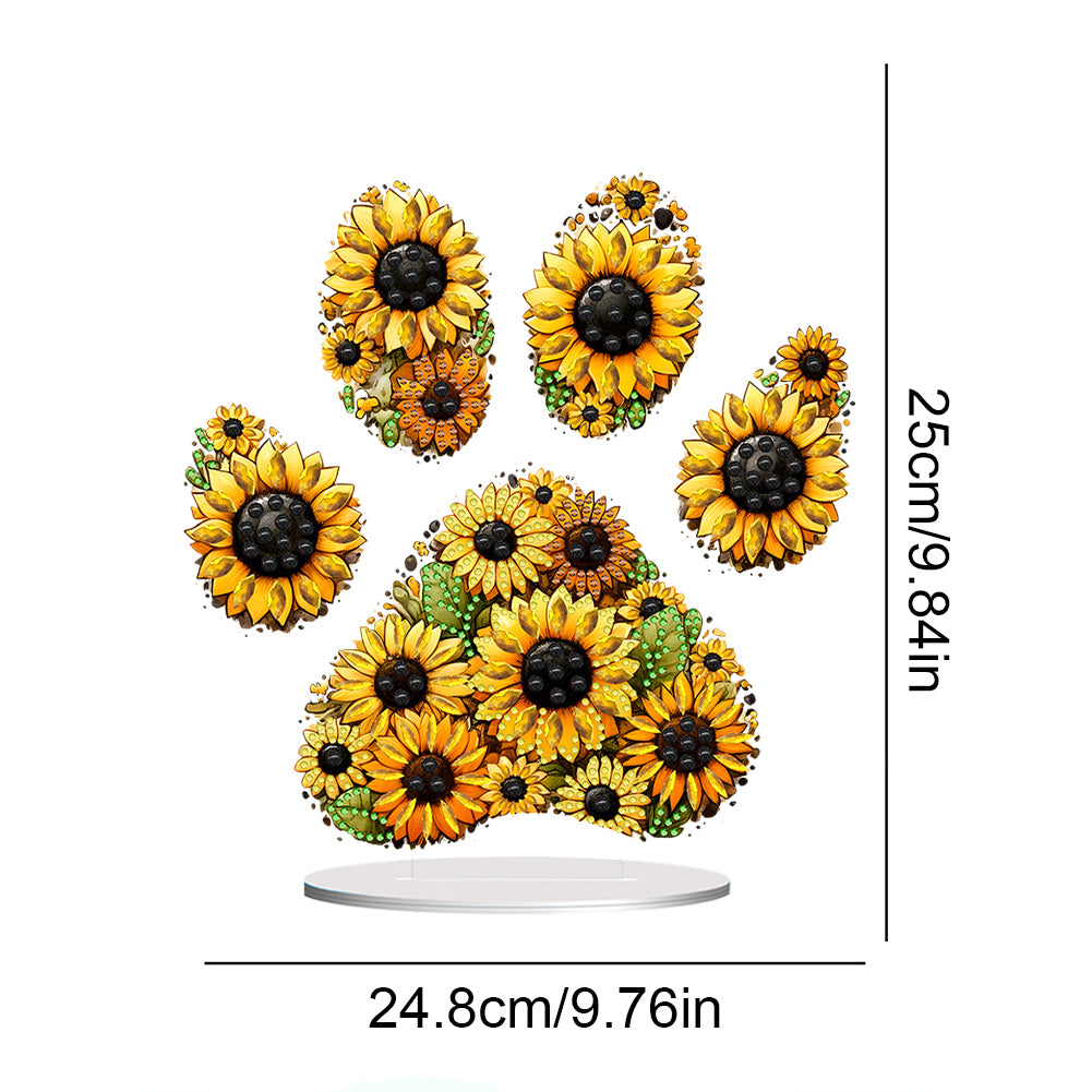 Special Shape Sunflower Paw Diamond Painting Desktop Decorations for Home Decor