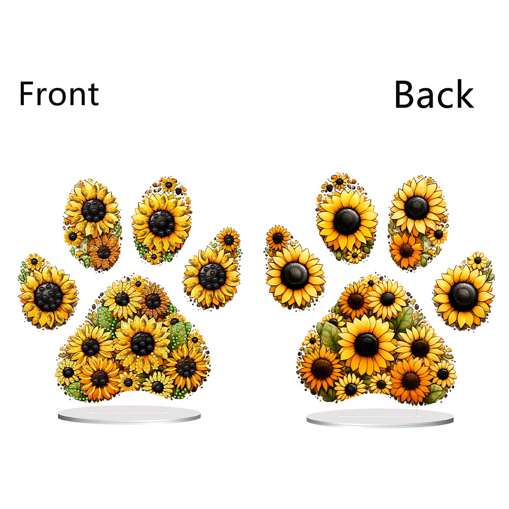 Special Shape Sunflower Paw Diamond Painting Desktop Decorations for Home Decor