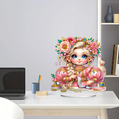 PVC Special Shaped Sewing Machine Girl Desktop Diamond Art Kits Bedroom Decor