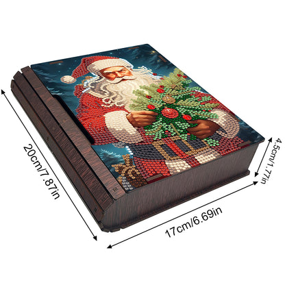 Wooden Santa Claus Diamond Jewelry Case Mosaic Craft Set for Rings Bracelets