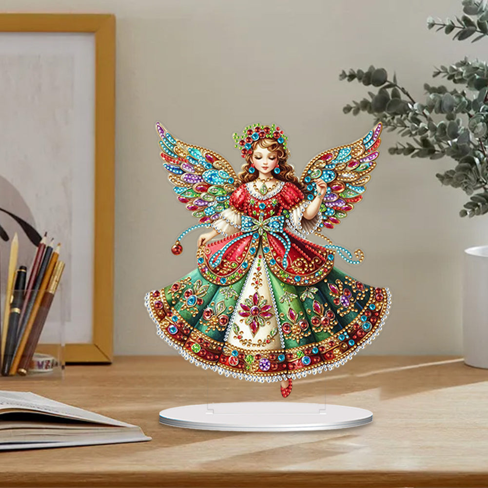 Special Shape Angel Girl Table Top Diamond Painting Ornament Kits for Bedroom
