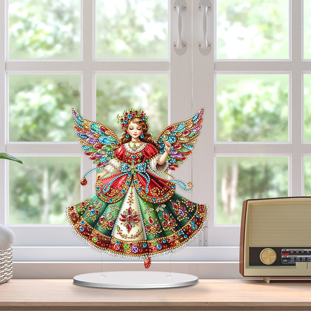 Special Shape Angel Girl Table Top Diamond Painting Ornament Kits for Bedroom