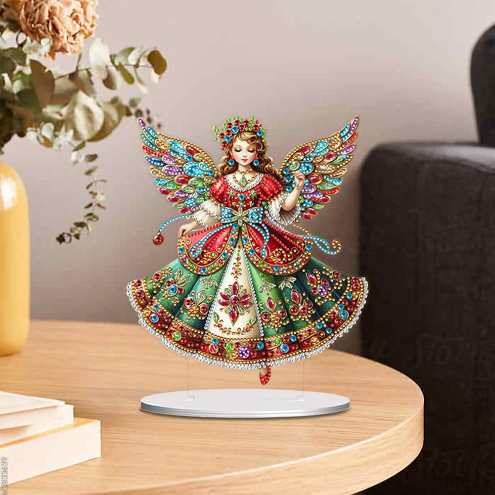 Special Shape Angel Girl Table Top Diamond Painting Ornament Kits for Bedroom