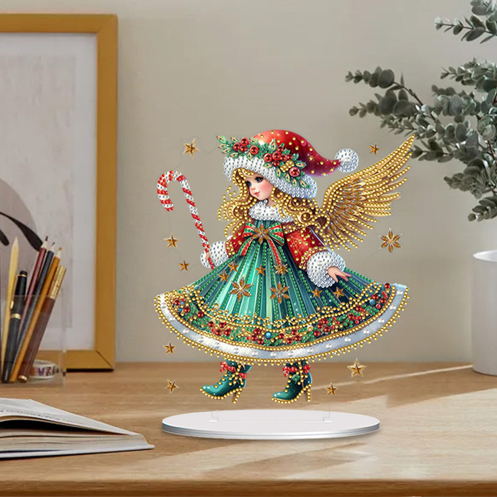Special Shape Angel Girl Table Top Diamond Painting Ornament Kits for Bedroom