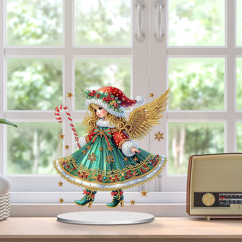 Special Shape Angel Girl Table Top Diamond Painting Ornament Kits for Bedroom