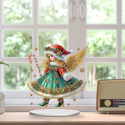 Special Shape Angel Girl Table Top Diamond Painting Ornament Kits for Bedroom