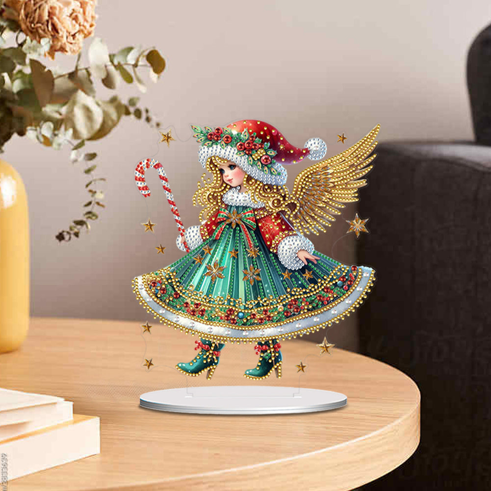 Special Shape Angel Girl Table Top Diamond Painting Ornament Kits for Bedroom