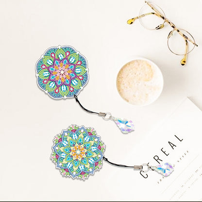2Pcs Special Shape Colorful Mandala Diamond Painting Bookmark Art Projects
