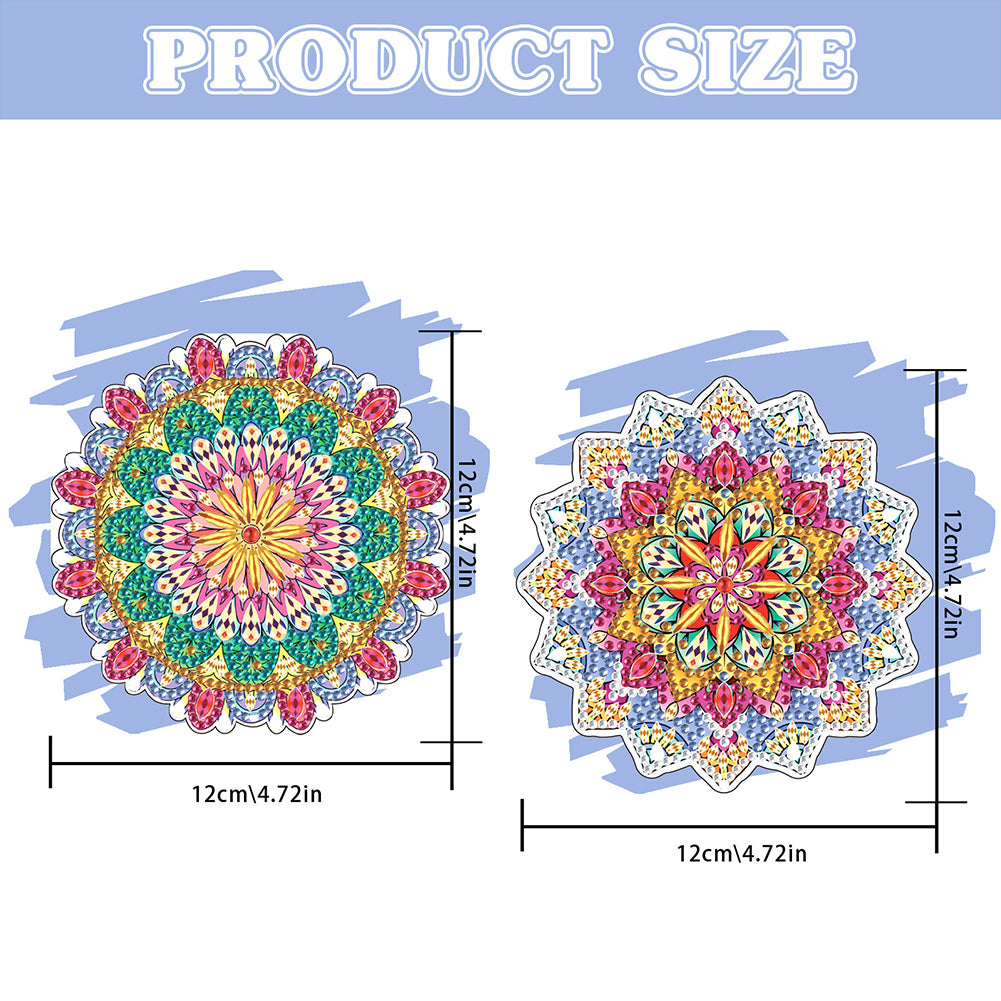 2Pcs Special Shape Colorful Mandala Diamond Painting Bookmark Art Projects