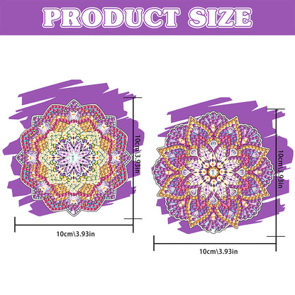 2Pcs Special Shape Colorful Mandala Diamond Painting Bookmark Art Projects