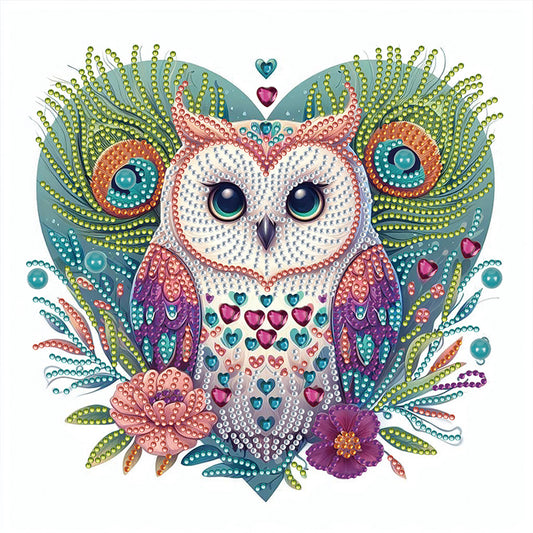 Love Owl - Special Shaped Drill Diamond Painting 30*30CM