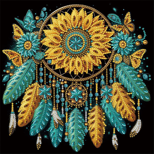 Sunflower Dream Catcher - Special Shaped Drill Diamond Painting 30*30CM