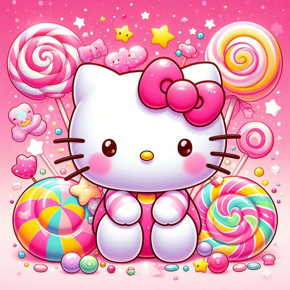 Hello Kitty - Full Round Drill Diamond Painting 40*40CM