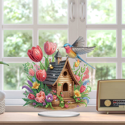 Tulip Cottage Acrylic Special Shape DIY Diamond Painting Desktop Ornaments