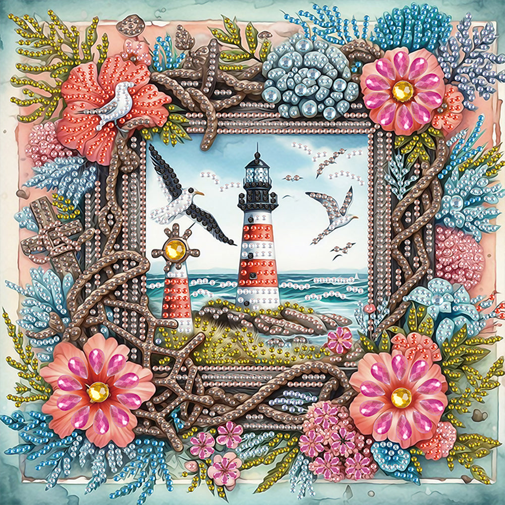 Frame Lighthouse - Special Shaped Drill Diamond Painting 30*30CM