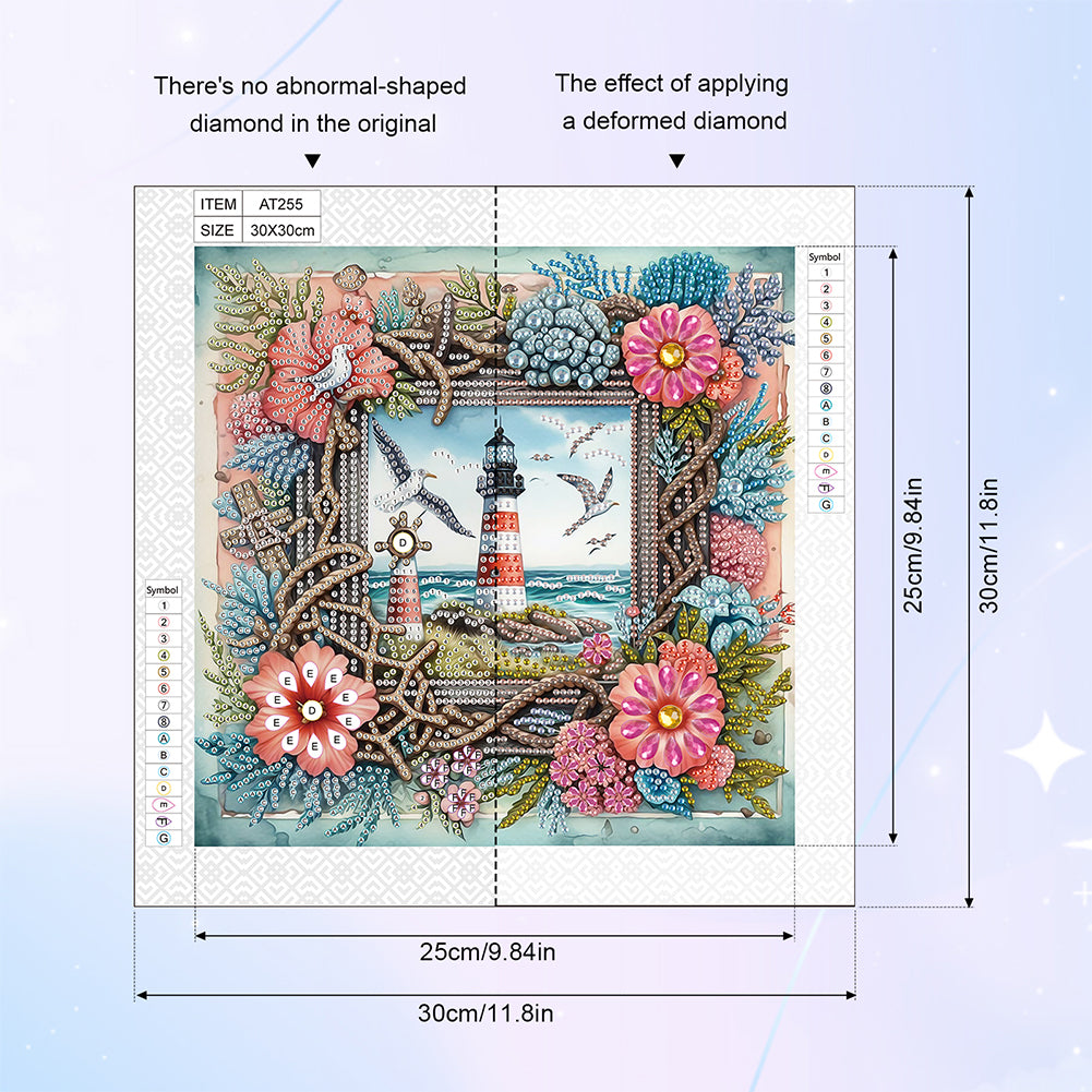 Frame Lighthouse - Special Shaped Drill Diamond Painting 30*30CM