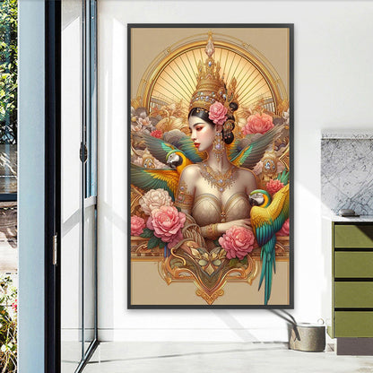 Parrot Goddess - Full Round Drill Diamond Painting 40*70CM