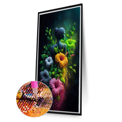 Flower Girl - Full Round Drill Diamond Painting 40*70CM