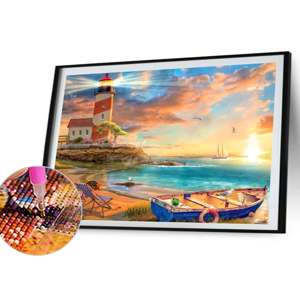 Seaside Scenery - Full Round Drill Diamond Painting 40*30CM