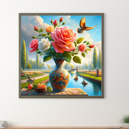 Vase Bouquet - Full Round Drill Diamond Painting 40*40CM