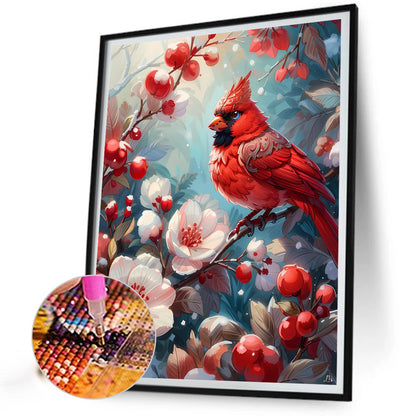 Winter Red Fruit Bird - Full Square Drill Diamond Painting 40*50CM