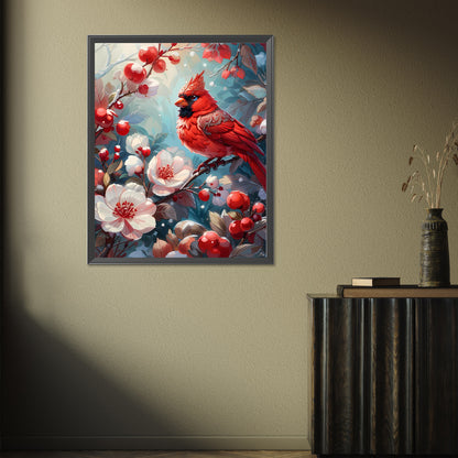Winter Red Fruit Bird - Full Square Drill Diamond Painting 40*50CM