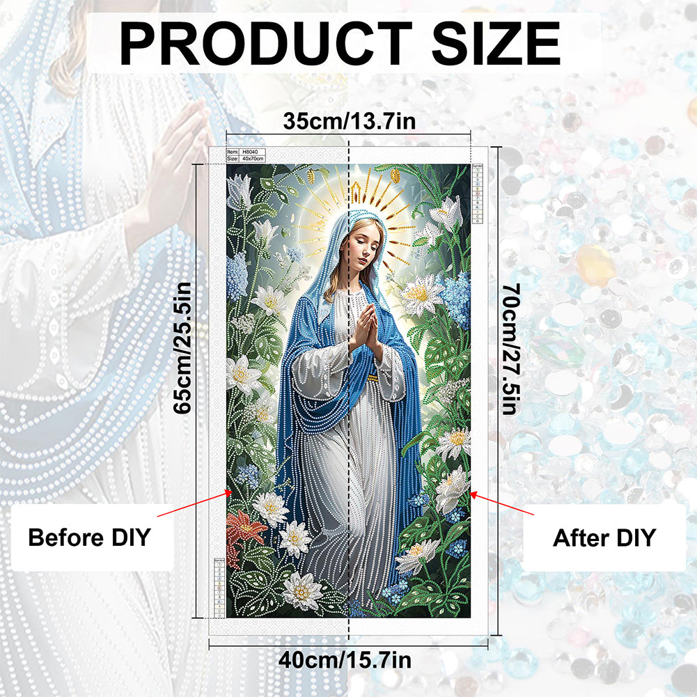 Mary Jesus Religion - Special Shaped Drill Diamond Painting 40*70CM