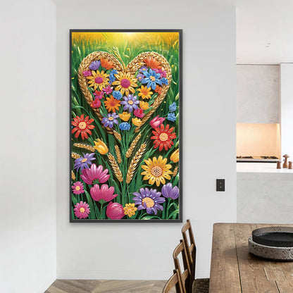 Love Flowers - Special Shaped Drill Diamond Painting 40*70CM