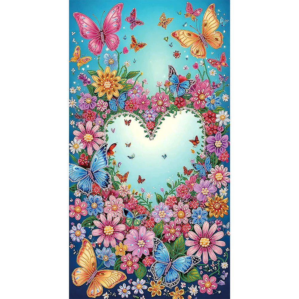 Love Flowers - Special Shaped Drill Diamond Painting 40*70CM