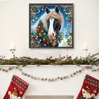 Christmas Horse - Special Shaped Drill Diamond Painting 40*40CM