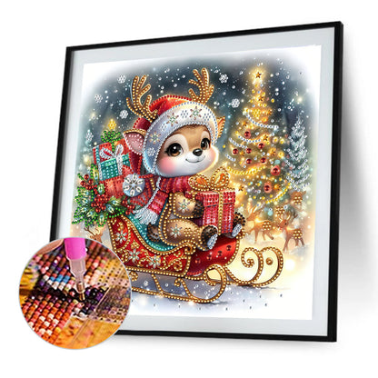 Christmas Deer - Special Shaped Drill Diamond Painting 30*30CM