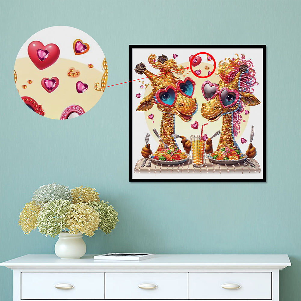 Funny Giraffe - Special Shaped Drill Diamond Painting 30*30CM